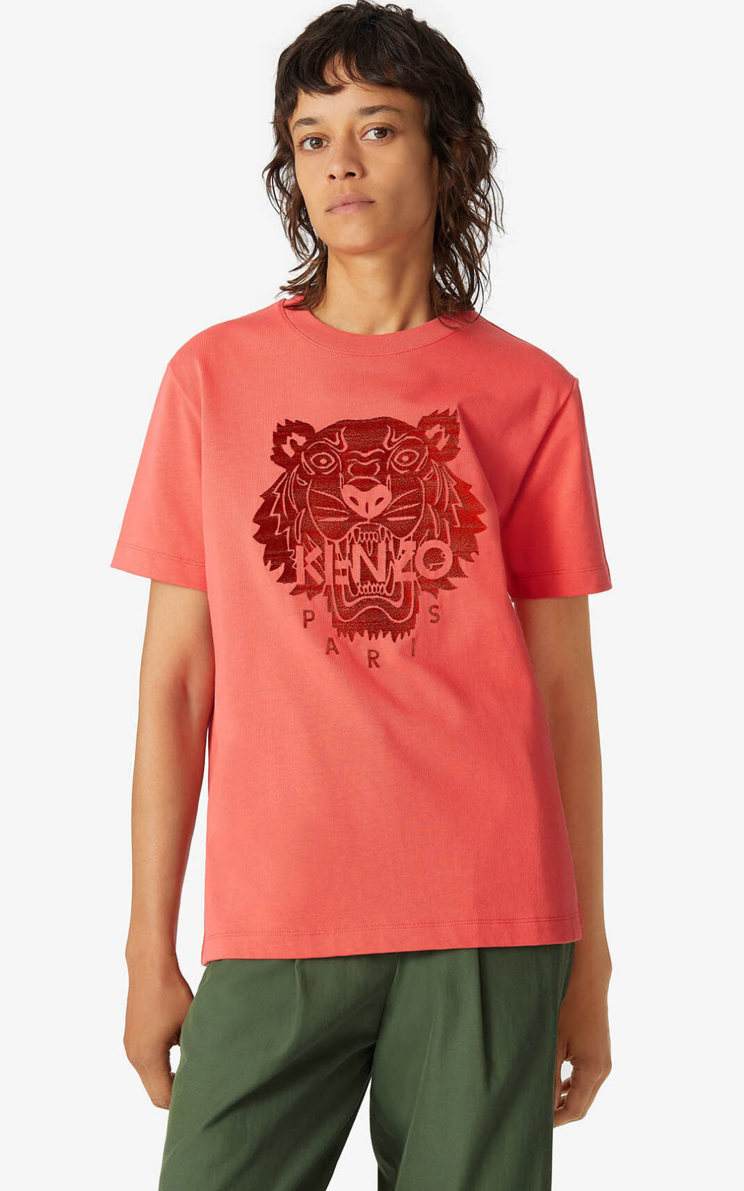 Kenzo Loose Tiger T Shirt Red For Womens 1039VHBPT
